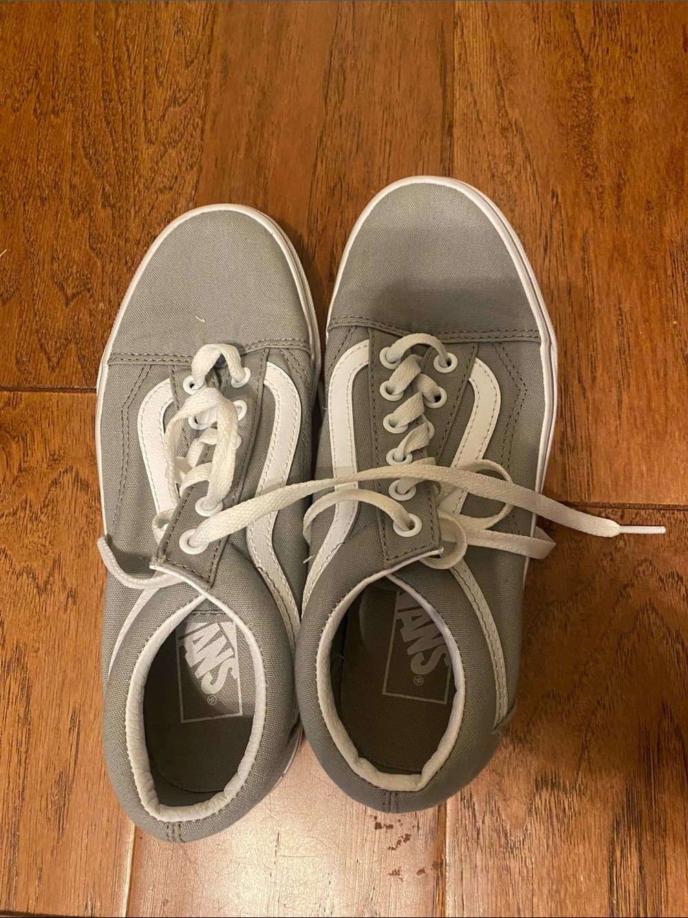 Vans Kids Gray and White Low-Top Sneakers